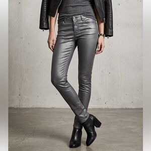 Bianco Jeans Coated Pants Skinny Charcoal Stretchy sz 27